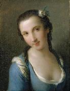 Pietro Antonio Rotari A Girl in a Blue Dress oil